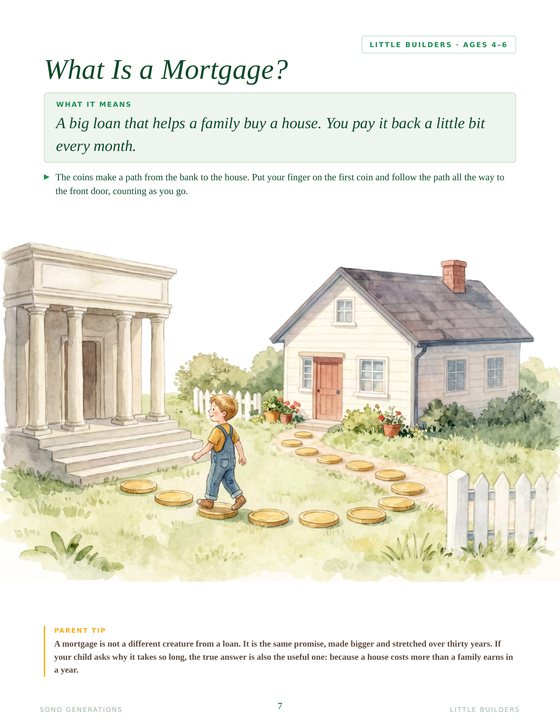 The What Is a Mortgage page from Little Builders